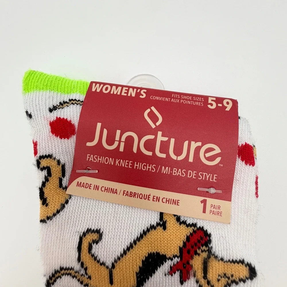 Women's‎ Dachshund Knee High Socks Novelty Dog Print Fun Gift Juncture 5–9 New